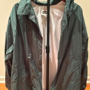 MTWTFSS Weekday Men's Green Windbreaker Jacket Size M Lightweight Hooded